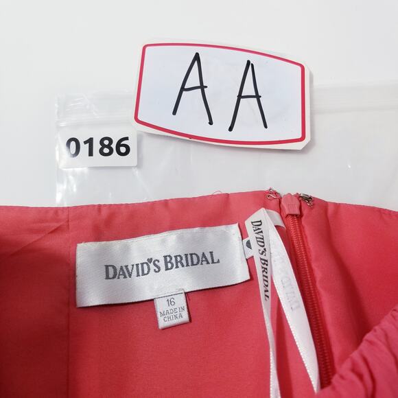 David's Bridal Pink Chiffon Strapless Dress Sweetheart Neckline - Picture 11 of 11